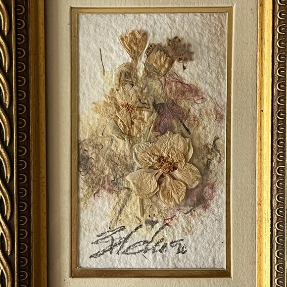 Original Kathryn Reith Blake Floral Art Wildflowers Larkspur Gold Framed Signed - Picture 8 of 8